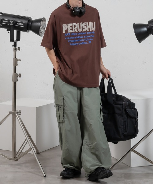 Perushu（ペルーシュ）の「レトロアソートプリントTシャツ（Tシャツ/カットソー・メンズ・ホワイト/ホワイト系/ブラウン系/チャコールグレー/グレー系・SMALL/MEDIUM/LARGE）」の22枚目の写真
