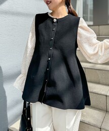 NOLLEY’S | 《手洗い可能》ビジュー釦付きペプラムベスト 24AW(ベスト)