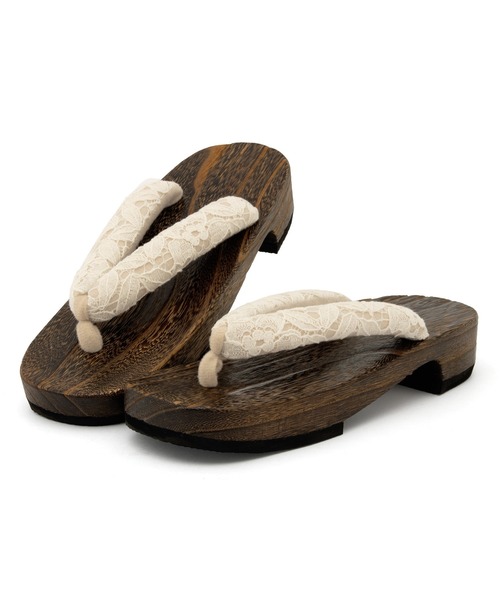 SOUBIEN（ソウビエン）の「下駄 レディース レース 浴衣向け 夏 桐下駄 右近型 和装小物（和装小物・レディース・グリーン系その他/ベージュ系その他/ホワイト系その他/グレー系その他/クリーム・FREE）」の14枚目の写真