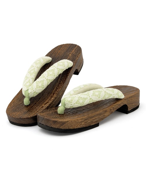 SOUBIEN（ソウビエン）の「下駄 レディース レース 浴衣向け 夏 桐下駄 右近型 和装小物（和装小物・レディース・グリーン系その他/ベージュ系その他/ホワイト系その他/グレー系その他/クリーム・FREE）」の16枚目の写真