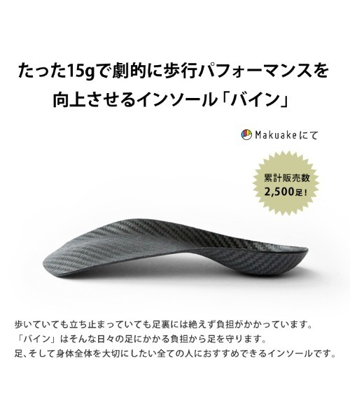 Re:getA(リゲッタ)の「たった15gで劇的に歩行パフォーマンスを向上させるインソール bine -バイン-(インソール/シューズクッション・メンズ・グレー/ブラック・L/M)」の15枚目の写真