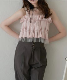 favclo. | shirt tulle bustier / シャツチュールビスチェ(シャツ/ブラウス)