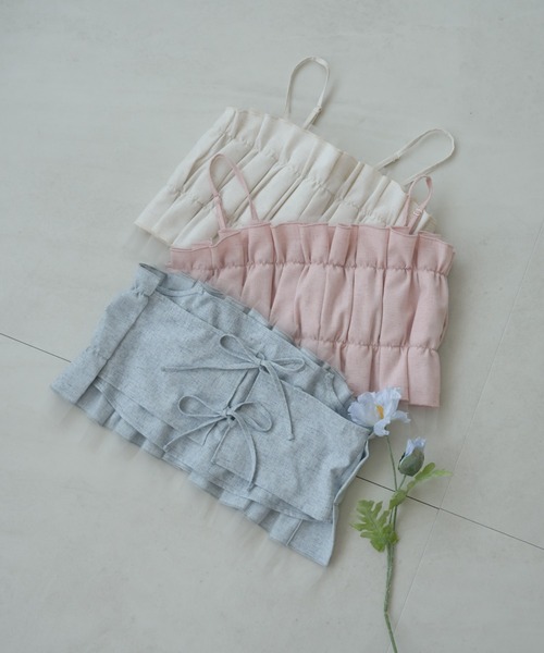 favclo.(ファブクロ)の「shirt tulle bustier / シャツチュールビスチェ(シャツ/ブラウス・レディース・アイボリー/ベビーピンク/ライトブルー・FREE)」の4枚目の写真