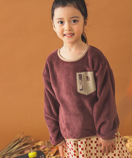 B:MING by BEAMS(ビーミングバイビームス)の「ボア フリース プルオーバー(90~140cm)(スウェット・キッズ・レッド系その他2/グリーン/ベージュ・100/90/140/130/120/110)」の5枚目の写真