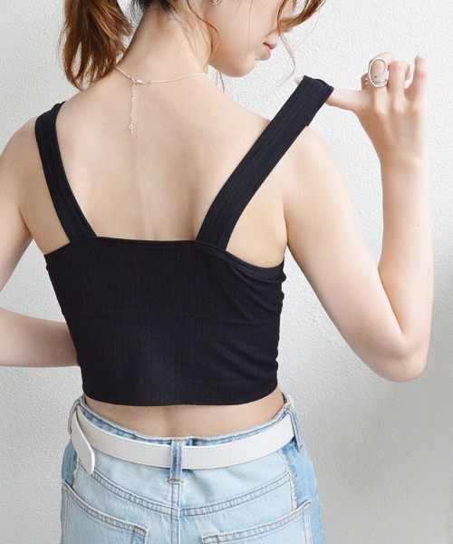 styiro(スタイロ)の「カップ付きリブタンクシームレスブラトップ リラックスインナー ヘルシースタイル(キャミソール・レディース・ホワイト/ブラック/ブラウン/グレー/ミント/ピンク系その他・L/FREE)」の1枚目の写真