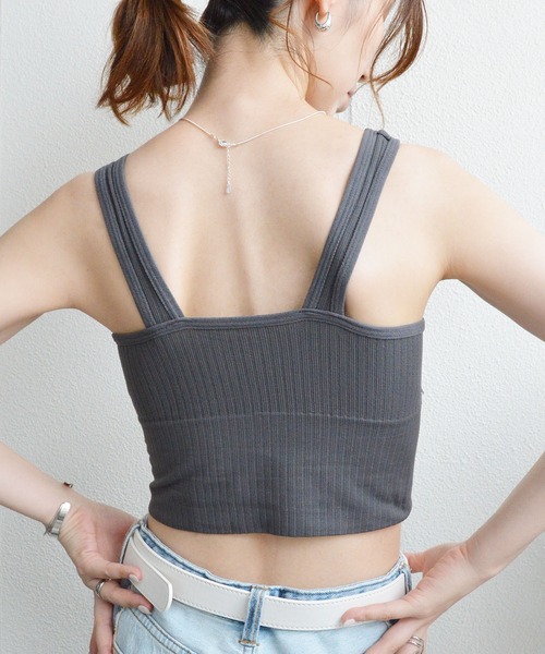 styiro(スタイロ)の「カップ付きリブタンクシームレスブラトップ リラックスインナー ヘルシースタイル(キャミソール・レディース・ホワイト/ブラック/ブラウン/グレー/ミント/ピンク系その他・L/FREE)」の20枚目の写真