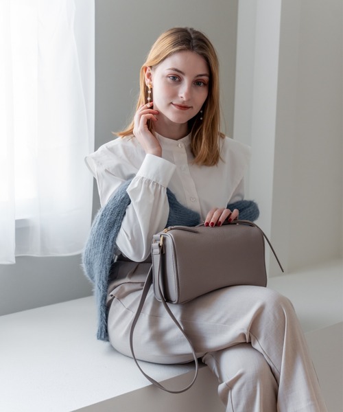 Rename(リネーム)の「Rename フェイクレザー ベルト ボックス トート ショルダーバッグ(ショルダーバッグ・レディース・ダークグレー/ブラック/グレイッシュベージュ・FREE)」の18枚目の写真