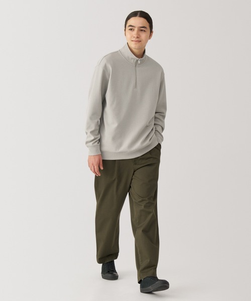 無印良品（ムジルシリョウヒン）の「紳士　二重編みミラノリブハーフジッププルオーバー（スウェット・メンズ・ブラック/ダークパープル/ダークグリーン/グレー・L/M/S/XL）」の12枚目の写真