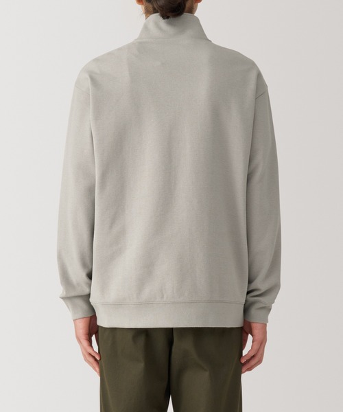 無印良品（ムジルシリョウヒン）の「紳士　二重編みミラノリブハーフジッププルオーバー（スウェット・メンズ・ブラック/ダークパープル/ダークグリーン/グレー・L/M/S/XL）」の14枚目の写真