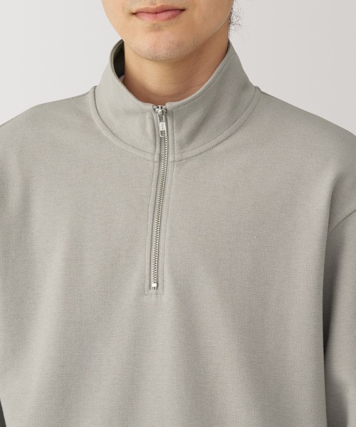 無印良品（ムジルシリョウヒン）の「紳士　二重編みミラノリブハーフジッププルオーバー（スウェット・メンズ・ブラック/ダークパープル/ダークグリーン/グレー・L/M/S/XL）」の15枚目の写真