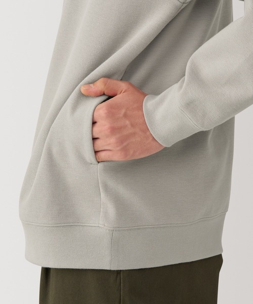 無印良品（ムジルシリョウヒン）の「紳士　二重編みミラノリブハーフジッププルオーバー（スウェット・メンズ・ブラック/ダークパープル/ダークグリーン/グレー・L/M/S/XL）」の16枚目の写真