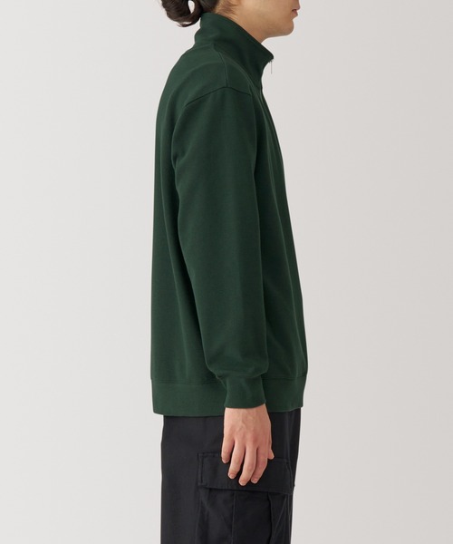 無印良品（ムジルシリョウヒン）の「紳士　二重編みミラノリブハーフジッププルオーバー（スウェット・メンズ・ブラック/ダークパープル/ダークグリーン/グレー・L/M/S/XL）」の20枚目の写真