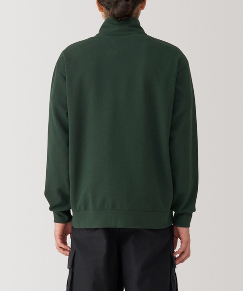 無印良品（ムジルシリョウヒン）の「紳士　二重編みミラノリブハーフジッププルオーバー（スウェット・メンズ・ブラック/ダークパープル/ダークグリーン/グレー・L/M/S/XL）」の21枚目の写真