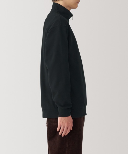 無印良品（ムジルシリョウヒン）の「紳士　二重編みミラノリブハーフジッププルオーバー（スウェット・メンズ・ブラック/ダークパープル/ダークグリーン/グレー・L/M/S/XL）」の6枚目の写真