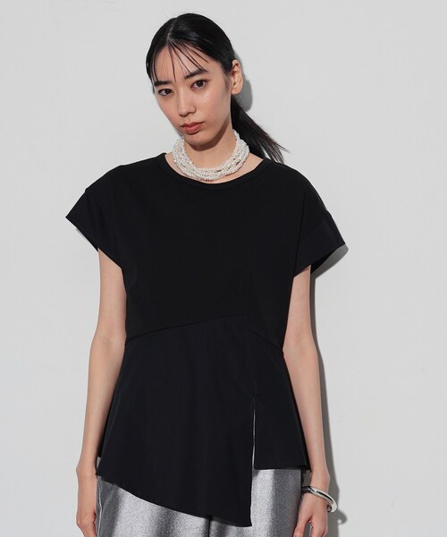 セール】アシンメトリーペプラムトップス（Tシャツ/カットソー
