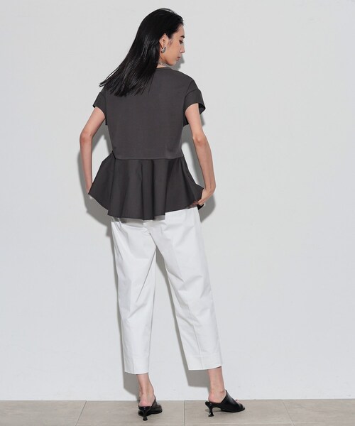 GALLEST（ギャレスト）の「◆アシンメトリーペプラムトップス（Tシャツ/カットソー・レディース・ホワイト/ダークグレー/ブラック・38）」の8枚目の写真