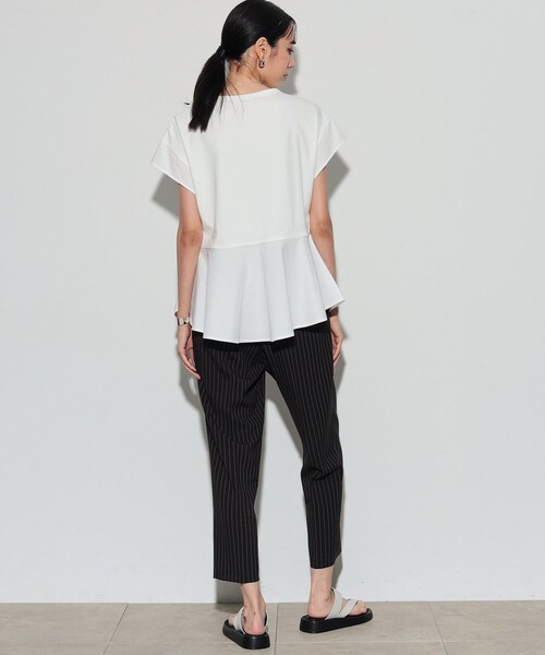 GALLEST（ギャレスト）の「◆アシンメトリーペプラムトップス（Tシャツ/カットソー・レディース・ホワイト/ダークグレー/ブラック・38）」の14枚目の写真