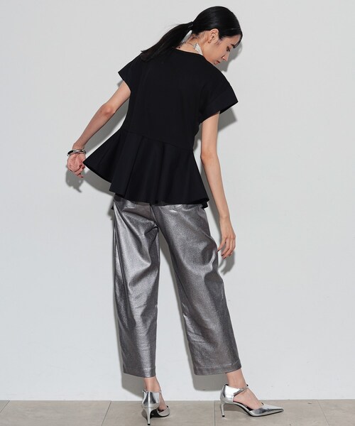 GALLEST（ギャレスト）の「◆アシンメトリーペプラムトップス（Tシャツ/カットソー・レディース・ホワイト/ダークグレー/ブラック・38）」の19枚目の写真