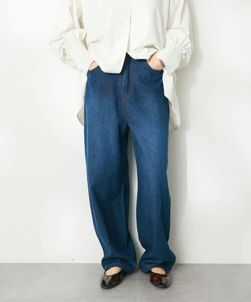 CRAFT STANDARD BOUTIQUE(クラフトスタンダードブティック)の「デニムカーブパンツ(デニムパンツ・レディース・ナチュラル/ブラック/インディゴブルー・M/L)」の4枚目の写真