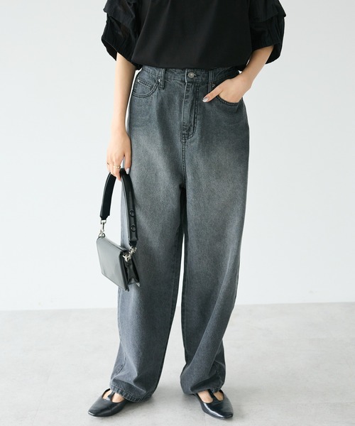 CRAFT STANDARD BOUTIQUE(クラフトスタンダードブティック)の「デニムカーブパンツ(デニムパンツ・レディース・ナチュラル/ブラック/インディゴブルー・M/L)」の2枚目の写真