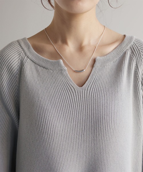 HUG.U（ハグユー）の「ぽわん袖 プリーツ×ニット ワンピース（ワンピース・レディース・グリーン/ライトグレー/ブラック/ダークベージュ・FREE）」の20枚目の写真