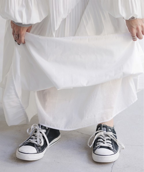 HUG.U（ハグユー）の「ぽわん袖 プリーツ×ニット ワンピース（ワンピース・レディース・グリーン/ライトグレー/ブラック/ダークベージュ・FREE）」の22枚目の写真