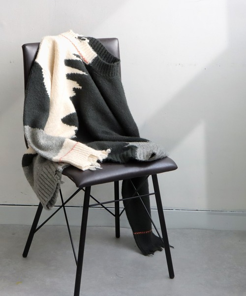 antiqua(アンティカ)の「ダメージデザインニット(ニット/セーター・レディース・グレー系その他・ONESIZE)」の19枚目の写真