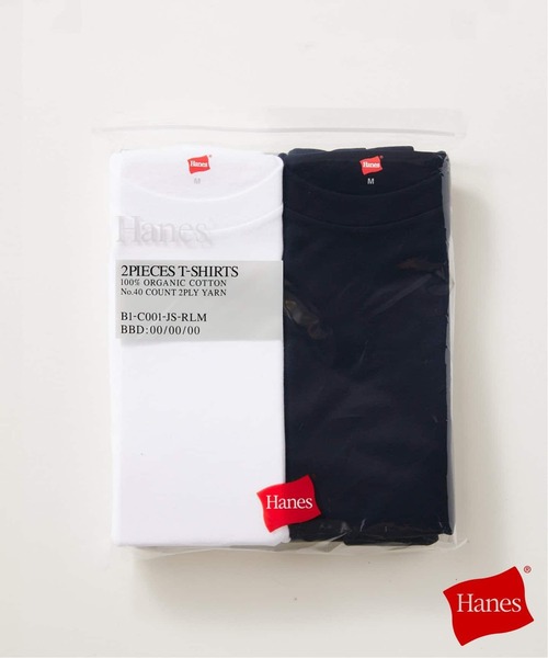 HANES（ヘインズ）の「《追加》”2枚セット”【HANES / ヘインズ】別注 2パックオーガニックコットンTシャツ（Tシャツ/カットソー・メンズ・ネイビー/ブラック/ホワイト系その他/ホワイト・X-LARGE/LARGE/MEDIUM/SMALL）」の3枚目の写真