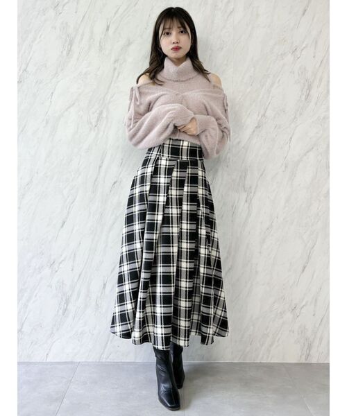 dazzlin(ダズリン)の「フロントタックコルセットスカート(スカート・レディース・ブラック/グレー/レッド・MEDIUM/SMALL)」の9枚目の写真