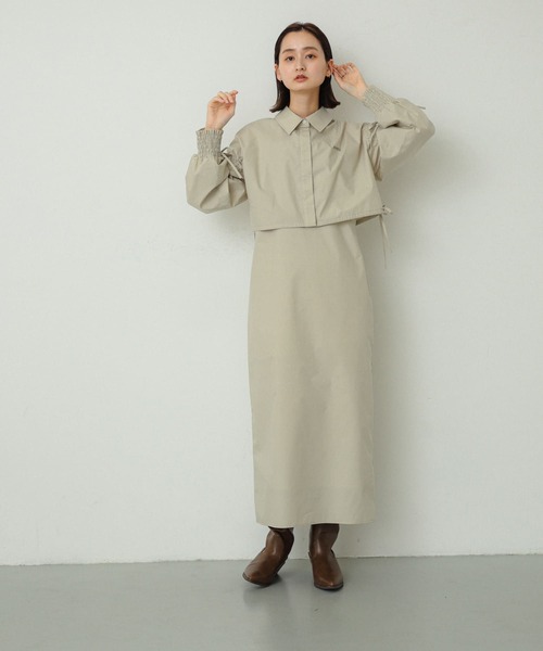 SENSE OF PLACE by URBAN RESEARCH（センスオブプレイスバイアーバンリサーチ）の「アンサンブルワンピース（ワンピース・レディース・ライトブルー/ネイビー/ベージュ・S/ONE）」の7枚目の写真