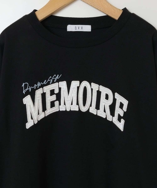 a.v.v（アーヴェヴェ）の「[120-130]サテンアップリケカレッジロゴロンＴ（Tシャツ/カットソー・キッズ・アイボリー/ブラック/ボルドー・120/130）」の14枚目の写真