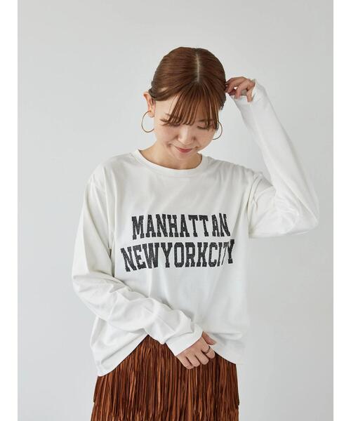 Lugnoncure（ルノンキュール）の「【抗菌防臭】柄アソートプリントロングTシャツ（Tシャツ/カットソー・レディース・ベージュ/ブラック/オフホワイト・F）」の7枚目の写真