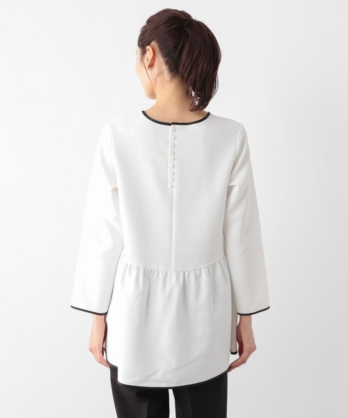 GLOBAL WORK(グローバルワーク)の「MATINEE LINE/ペプラムブラウス*パンツセット/140478(パンツドレス・レディース・ブラック/ホワイト×ブラック/ネイビー・LARGE/MEDIUM)」の7枚目の写真