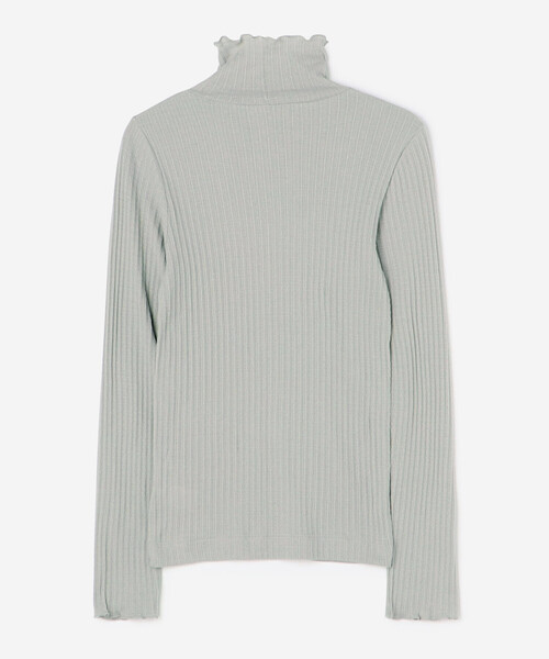 LE GLAZIK（ルグラジック）の「LE GLAZIK | コットン ランダムリブ ハイネックプルオーバー WOMEN（Tシャツ/カットソー・レディース・ブラック/オフホワイト/ライトグレー/イエロー・36）」の10枚目の写真