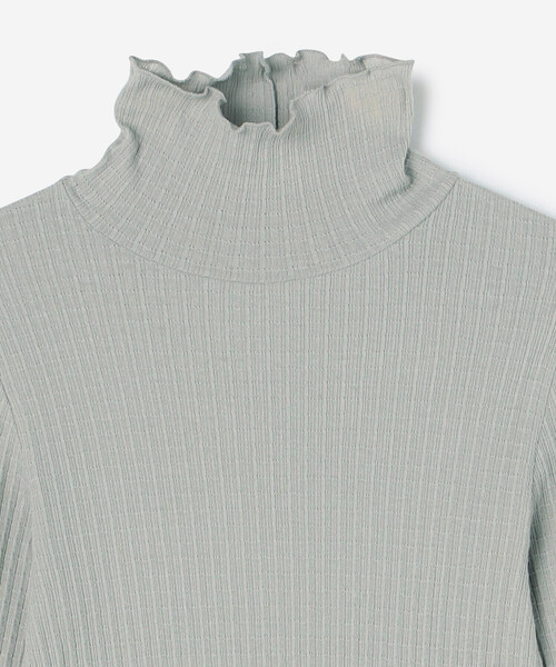 LE GLAZIK（ルグラジック）の「LE GLAZIK | コットン ランダムリブ ハイネックプルオーバー WOMEN（Tシャツ/カットソー・レディース・ブラック/オフホワイト/ライトグレー/イエロー・36）」の11枚目の写真