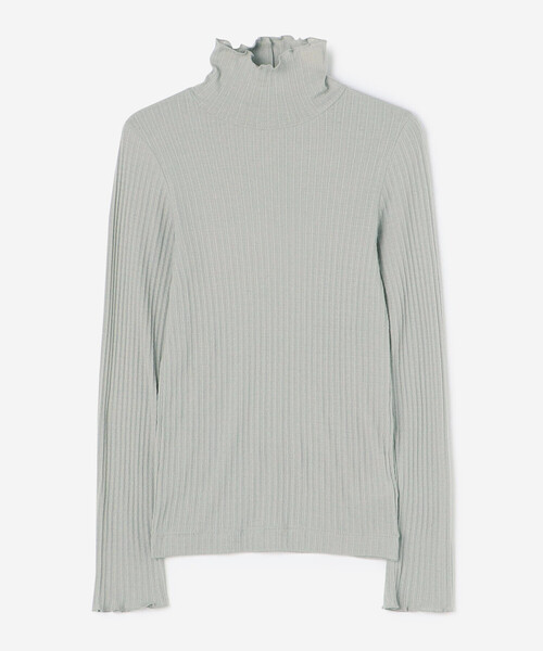 LE GLAZIK（ルグラジック）の「LE GLAZIK | コットン ランダムリブ ハイネックプルオーバー WOMEN（Tシャツ/カットソー・レディース・ブラック/オフホワイト/ライトグレー/イエロー・36）」の15枚目の写真