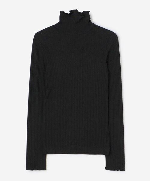 LE GLAZIK（ルグラジック）の「LE GLAZIK | コットン ランダムリブ ハイネックプルオーバー WOMEN（Tシャツ/カットソー・レディース・ブラック/オフホワイト/ライトグレー/イエロー・36）」の16枚目の写真