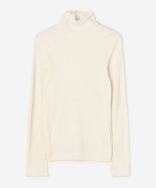 LE GLAZIK（ルグラジック）の「LE GLAZIK | コットン ランダムリブ ハイネックプルオーバー WOMEN（Tシャツ/カットソー・レディース・ブラック/オフホワイト/ライトグレー/イエロー・36）」の17枚目の写真