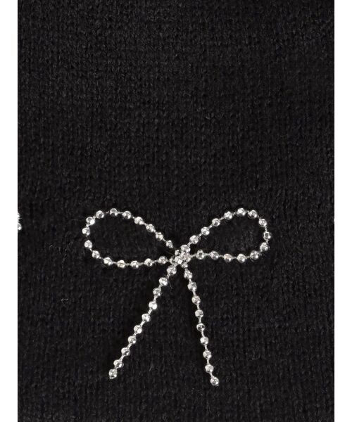 jouetie(ジュエティ)の「リボンビーニー(ニットキャップ/ビーニー・レディース・ブラック/グレー/オフホワイト・FREE)」の9枚目の写真