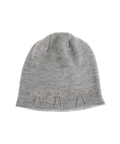 jouetie(ジュエティ)の「リボンビーニー(ニットキャップ/ビーニー・レディース・ブラック/グレー/オフホワイト・FREE)」の11枚目の写真