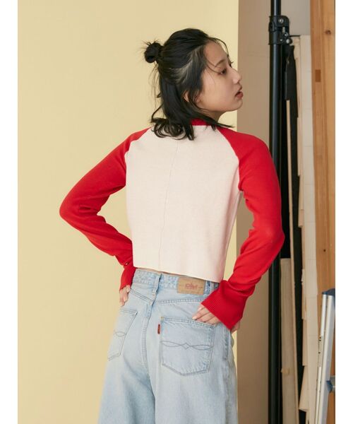 Ungrid（アングリッド）の「【WEB限定】ラグランロゴショートニット（ニット/セーター・レディース・レッド/グリーン/ブルー・FREE）」の7枚目の写真