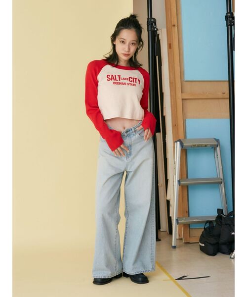 Ungrid（アングリッド）の「【WEB限定】ラグランロゴショートニット（ニット/セーター・レディース・レッド/グリーン/ブルー・FREE）」の10枚目の写真