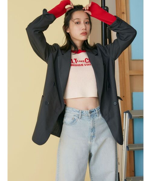 Ungrid（アングリッド）の「【WEB限定】ラグランロゴショートニット（ニット/セーター・レディース・レッド/グリーン/ブルー・FREE）」の11枚目の写真