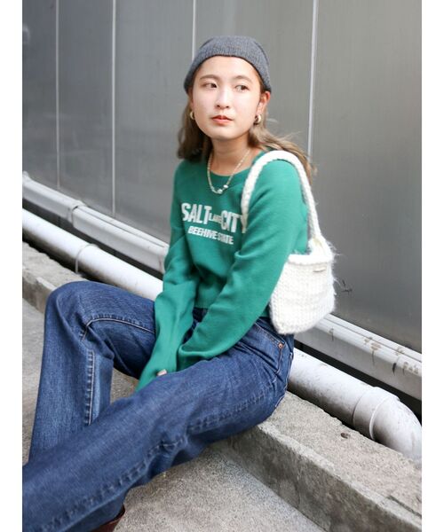 Ungrid（アングリッド）の「【WEB限定】ラグランロゴショートニット（ニット/セーター・レディース・レッド/グリーン/ブルー・FREE）」の22枚目の写真