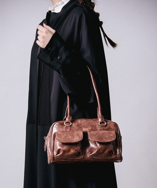 CALIFORNIA OUTFITTERS(カリフォルニア アウトフィッターズ)の「3-8E11 ダブルポケット ハンドバッグ ショルダーバッグ(ハンドバッグ・レディース・ブラウン/ブラック・ONESIZE)」の5枚目の写真