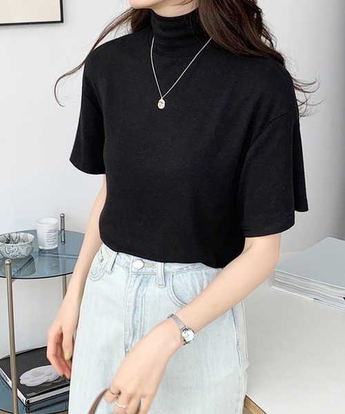 rus PLUMA ハイネック　半袖 ニット rus PLUMA ハイネック 半袖 ニット