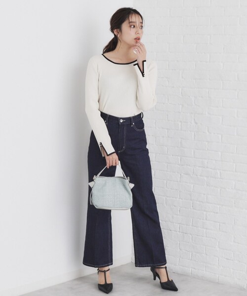 index(インデックス)の「【2WAY】ショルダー付ツイードバッグ(ショルダーバッグ・レディース・ライトブルー/ライトベージュ/ブラック・00)」の12枚目の写真