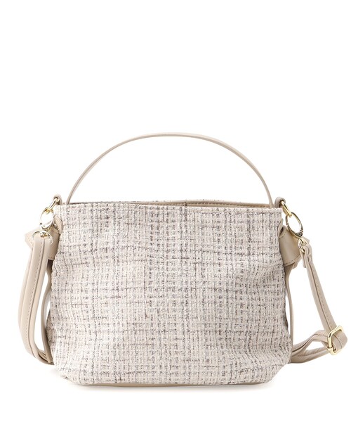 index(インデックス)の「【2WAY】ショルダー付ツイードバッグ(ショルダーバッグ・レディース・ライトブルー/ライトベージュ/ブラック・00)」の15枚目の写真