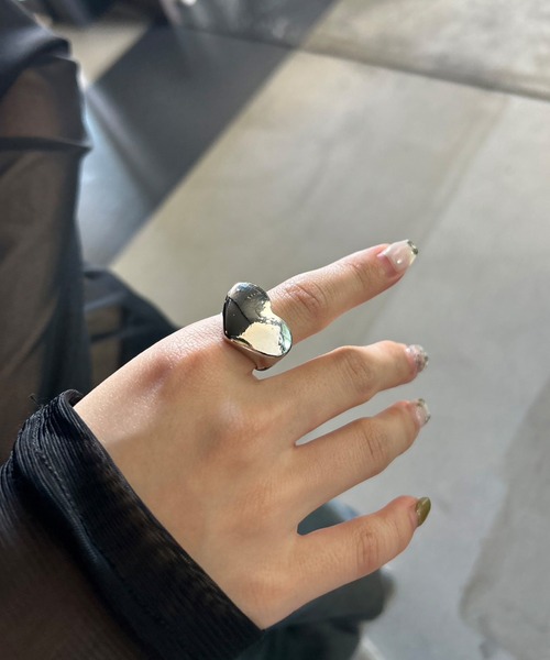 セール】ビッグハートリング 13号 シルバー ゴールド（リング）｜Kotoe