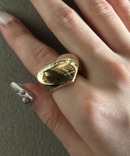 セール】ビッグハートリング 13号 シルバー ゴールド（リング）｜Kotoe